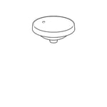 Lavabo empotrado serie Geberit VariForm redondo: Toma de grifo=Sin, Rebosadero=Visible, Blanco